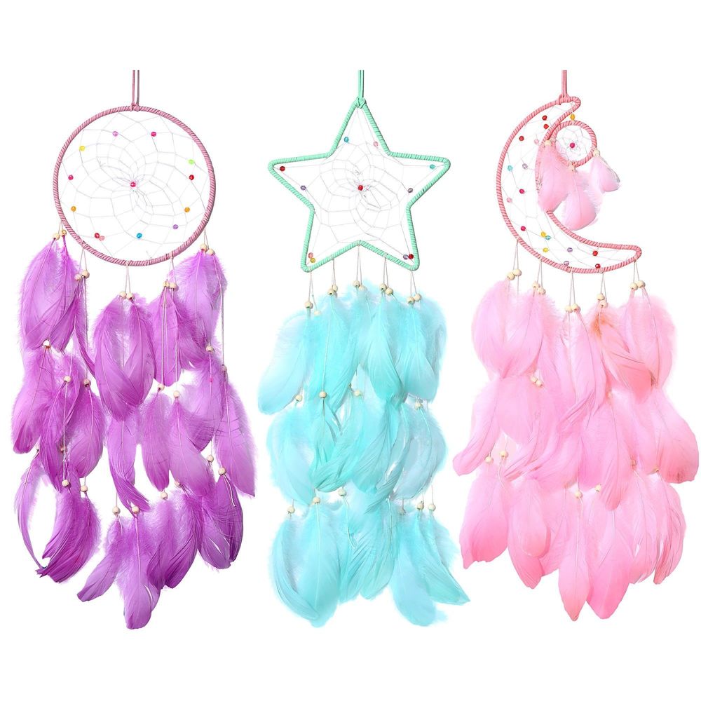 3 Pcs Dream Catcher Moon Sun Star Design Handmade Traditional Design Craft🦊